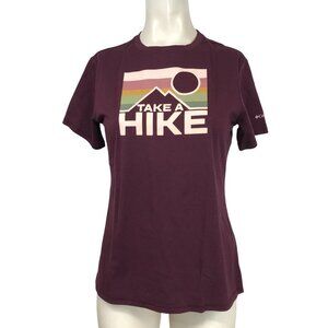COLUMBIA -WOMEN'S SMALL - BURGUNDY SHORT SLEEVE CREW NECK OMNI-SHADE TEE